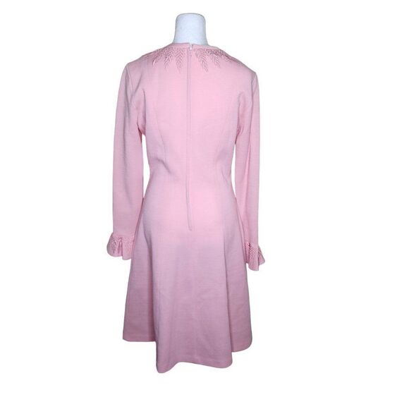 Vintage 60 Bleeker Street Mod Dress Womens Small Pink Fitted Sleeves - Picture 7 of 10